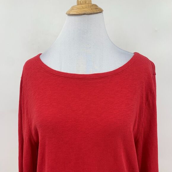J. Crew Painter Tee Womens XL Extra Large Poppy Long Sleeve Boat Neck Shirt - Picture 3 of 11